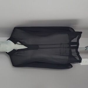 BCBGMaxAzria Black Sheer Shirt
